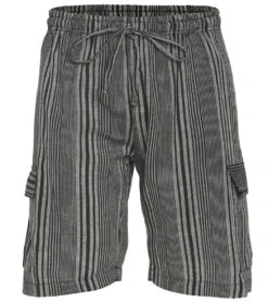 Yak & Yeti Men's Striped Shorts With Pockets 25 Yak & Yeti Men's Striped Shorts With Pockets -Everyday Yoga 6823870038059 black