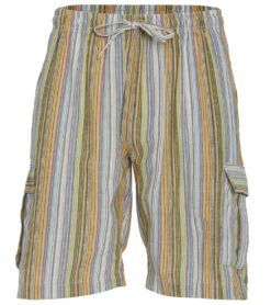 Yak & Yeti Men's Striped Shorts With Pockets 21 Yak & Yeti Men's Striped Shorts With Pockets -Everyday Yoga 6823870234667 natural