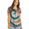 Yak & Yeti Spiral Tie Dye Loose Fit Tee 2 Yak & Yeti Spiral Tie Dye Loose Fit Tee -Everyday Yoga 6823871152171 teal 1a