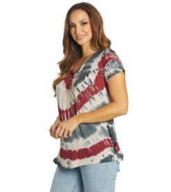 Yak & Yeti Spiral Tie Dye Loose Fit Tee 24 Yak & Yeti Spiral Tie Dye Loose Fit Tee -Everyday Yoga 6823871184939 wine 5a