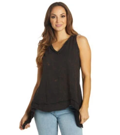 Yak & Yeti Top Patchwork Vintage Washed Tank 19 Yak & Yeti Top Patchwork Vintage Washed Tank -Everyday Yoga 6823872200747 black