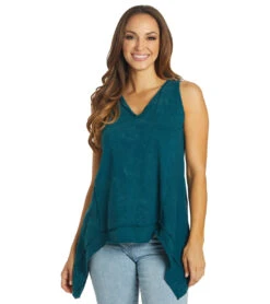 Yak & Yeti Top Patchwork Vintage Washed Tank 25 Yak & Yeti Top Patchwork Vintage Washed Tank -Everyday Yoga 6823872233515 teal 1