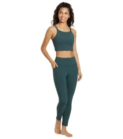 Girlfriend Collective 7/8 Length High Rise Pocket Leggings -Everyday Yoga 6939612479531 moss 4a