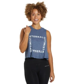 Spiritual Gangster Eternal Optimist Crop Tank H Dusty Denim -Everyday Yoga 6989239156779 hdustydenim