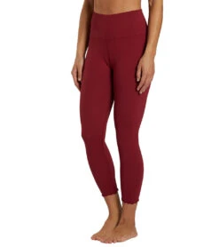 Spiritual Gangster Love Sculpt 7/8 Ruffle Legging Ruby -Everyday Yoga 7032678514731 ruby 4a