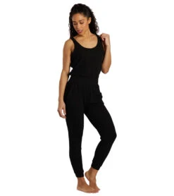 Spiritual Gangster Ballet Rib Jumpsuit Black