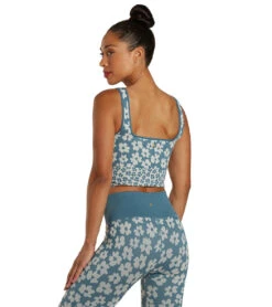 Spiritual Gangster Amara Jacquard Longline Bra Coastal Floral -Everyday Yoga 7072441892907 coastalfloral 3a