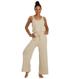 Spiritual Gangster Ballet Rib Wide Leg Perfect Jumpsuit Heather Oatmeal 9 Spiritual Gangster Ballet Rib Wide Leg Perfect Jumpsuit Heather Oatmeal -Everyday Yoga 7072443007019 heatheroatmeal