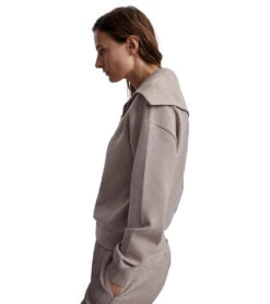 Varley Yates Half Zip Sweat Taupe Marl
