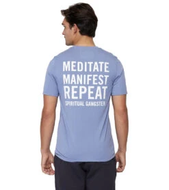 Spiritual Gangster Meditate Namaste Dry S/s Tee Washed Blue -Everyday Yoga 7092964393003 washedblue 3a