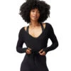 Spiritual Gangster Harmony Rib Wrap Sweater 1 Spiritual Gangster Harmony Rib Wrap Sweater -Everyday Yoga 7092968652843 black 1a