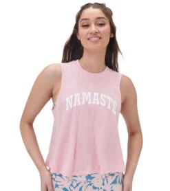 Spiritual Gangster Namaste Crop Tank Peony Heather -Everyday Yoga 7097084444715 peonyheather