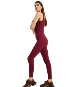 Year Of Ours Ribbed Reformer Onesie Dark Cherry -Everyday Yoga 7139603841067 darkcherry