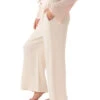 Lotus And Luna Wide Leg Cotton Pants With Pockets Cream -Everyday Yoga 7143835009067 cream 2a